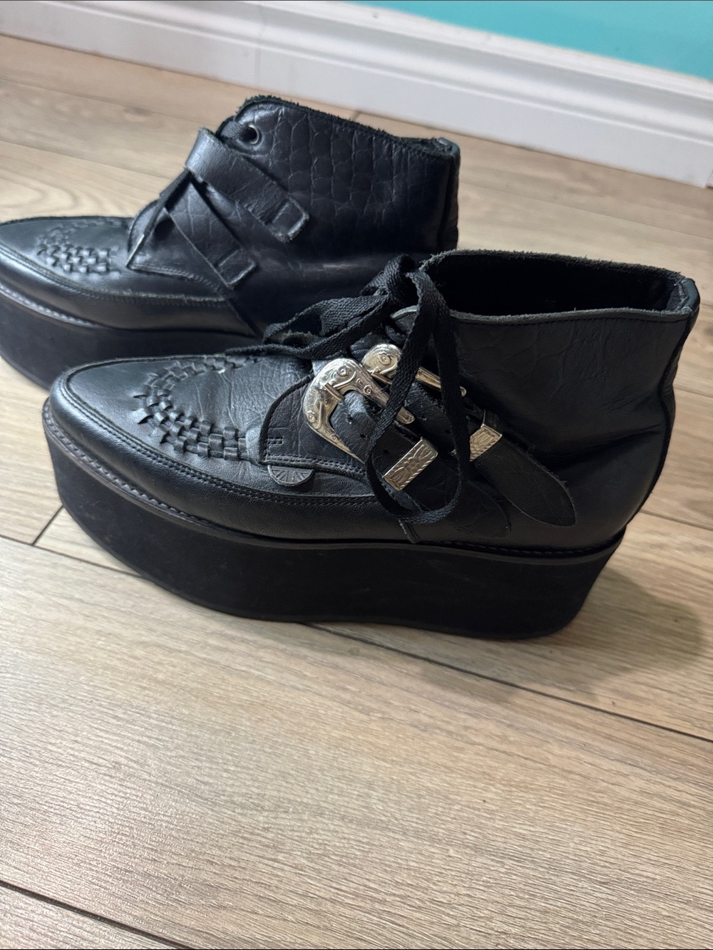 Underground leather black Platform